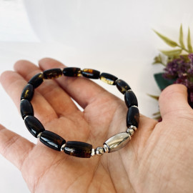 Amber Men bracelet 100% Natural Baltic Amber, Organic Amber Bracelet Amber Bracelet