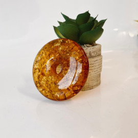 Pendant made of Amber, Cognac Amber Donut,...