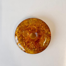 Pendant made of Amber, Cognac Amber Donut, Natural Baltic Amber