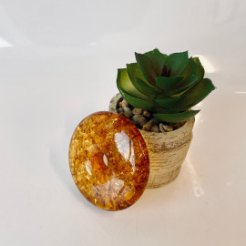 Pendant made of Amber, Cognac Amber Donut, Natural Baltic Amber