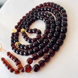 Yellow Natural Amber Mala Buddhist Prayer beads 5mm