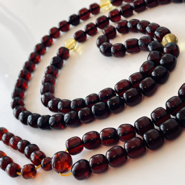 Yellow Natural Amber Mala Buddhist Prayer beads 5mm