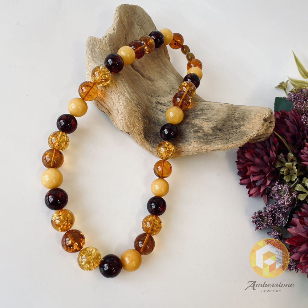 Genuine Baltic Yellow Baltic Amber bracelet beads 16mm