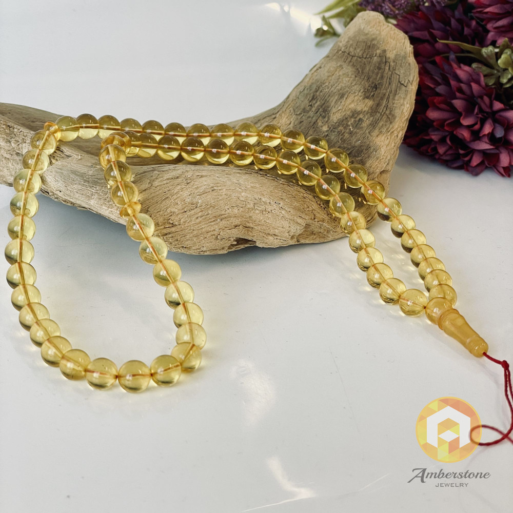 صلاة إسلامية عنبر النمر الطبيعي 45 خرزة، مسبحة عنبر البلطيق