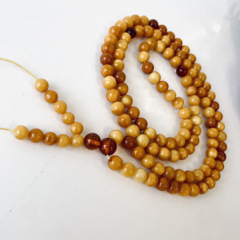 خرز مالا من كهرمان البلطيق كونياك: مسبحة بوذية رائعة للتأمل، مع فواصل الكرز