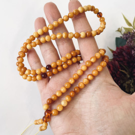 خرز مالا من كهرمان البلطيق كونياك: مسبحة بوذية رائعة للتأمل، مع فواصل الكرز