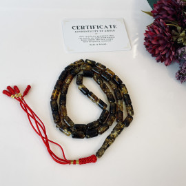 Green Natural Amber Islamic Prayer beads 12*14mm