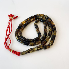 Green Natural Amber Islamic Prayer beads 12*14mm