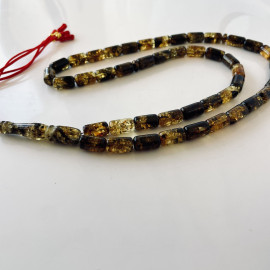 Green Natural Amber Islamic Prayer beads 12*14mm