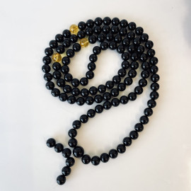 Yellow Natural Amber Mala Buddhist Prayer beads 5mm