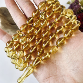 Islamic Prayer 66 Beads Made of Clear Yellow Baltic Amber, Olive Amber Beads