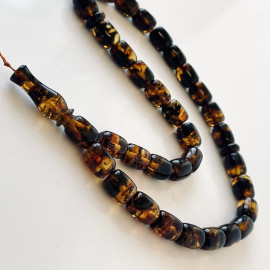 Green Natural Amber Islamic Prayer beads 12*14mm