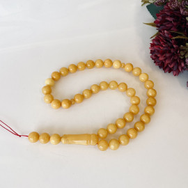 Butterscotch Misbaha Rosary, 39 Baltic Amber Islamic Worry Beads, Butterscotch Islamic Rosary