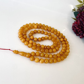 Yellow Amber Misbaha Rosary 99 Baltic Amber Beads