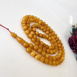 Yellow Amber Misbaha Rosary 99 Baltic Amber Beads