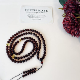 Yellow Natural Amber Mala Buddhist Prayer beads 5mm