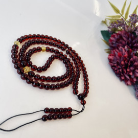Buddhist Prayer with Small Natural Amber Beads, Baltic Amber Mala