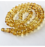 Yellow Amber Misbaha Rosary 66 Baltic Amber Beads, Irregular Shape Amber Beads