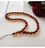 Orange Amber Misbaha Rosary 33 Baltic Amber Olive Beads 33 Worry Beads