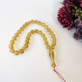 Faceted Handmade Baltic Amber Tespih Yellow Misbaha 33 Beads