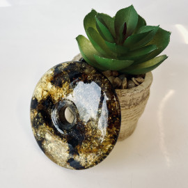 Green Amber Donut, Natural Baltic Donut Pendant, Green Pendant