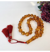 Baltic Amber Tespih Cognac With Shell Color Misbaha 33 Beads