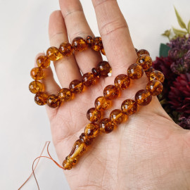 Gold Cognac Natural Baltic Amber Islamic Prayer beads