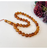 Gold Cognac Natural Baltic Amber Islamic Prayer beads