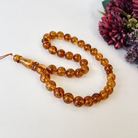 Gold Cognac Natural Baltic Amber Islamic Prayer...