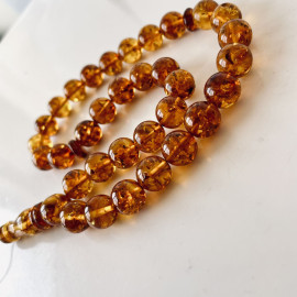 Gold Cognac Natural Baltic Amber Islamic Prayer beads