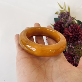 Honey Brown Natural Amber Bracelet, Amber Bangle Bracelet made in Poland
