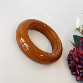 Brown Natural Amber Bracelet, Natural Amber Bangle from Poland, small size diameter