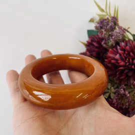 Brown Amber Bracelet, Natural Amber Bangle from Poland