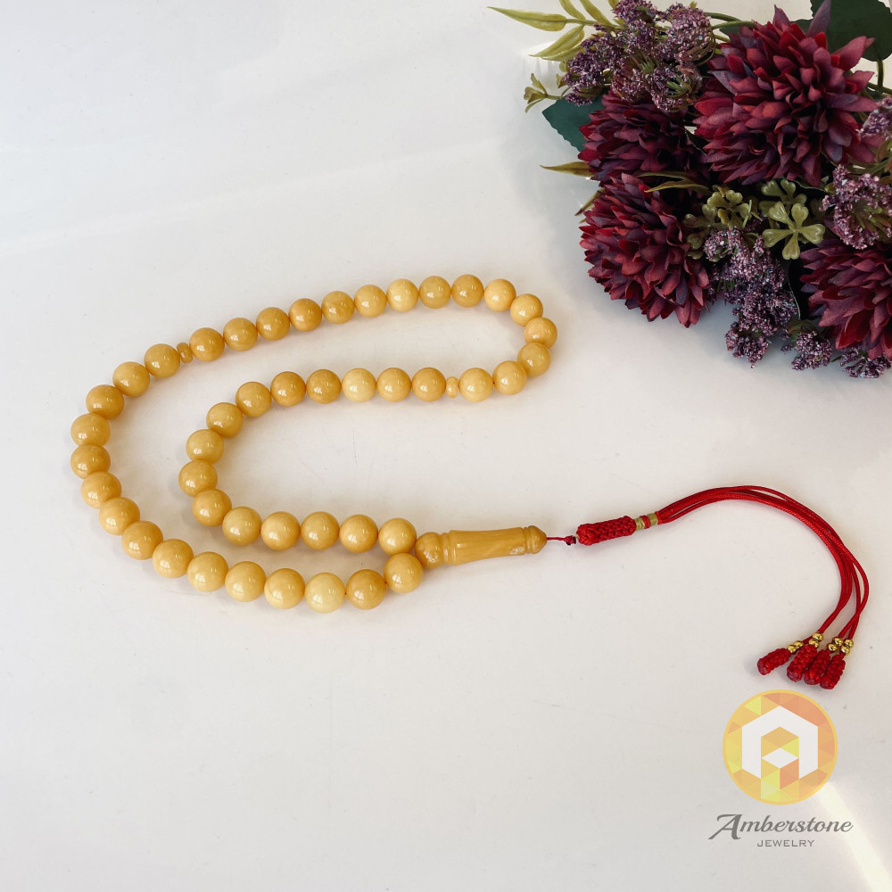 Butterscotch Authentic Amber Prayer Beads, Handmade Rosary