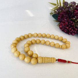 Baltic Amber Tespih Egg Yolk Color Misbaha 33 Beads Handmade