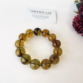 Natural Amber Stone with inclusions, Handmade Jewelry from Poland