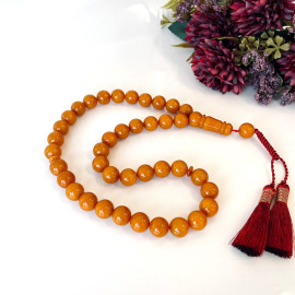 Baltic Amber Tespih Yellow Orange Color Misbaha 39 Beads