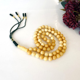 Yellow Baltic Amber Misbaha – 66 Round Amber...