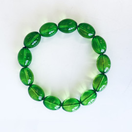 Green Amber Beaded Bracelet, Natural Amber Bracelet
