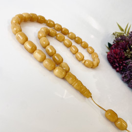 Amber Prayer Beads, Yellow Authentic Amber Rosary