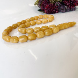 Amber Prayer Beads, Yellow Authentic Amber Rosary