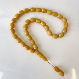 Amber Prayer Beads, Yellow Authentic Amber Rosary