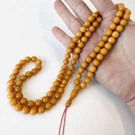 Amber Prayer Beads, Yellow Authentic Amber Rosary