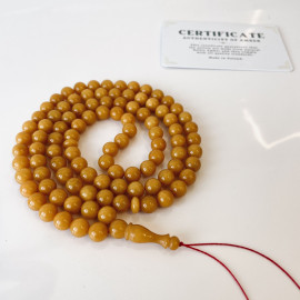 Amber Prayer Beads, Yellow Authentic Amber Rosary