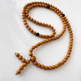 Milky White Color Baltic Amber Mala Rosary Buddhist Mila Beads 47 g 9 mm Prayer
