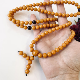 Milky White Color Baltic Amber Mala Rosary Buddhist Mila Beads 47 g 9 mm Prayer