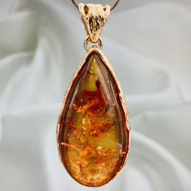 Cognac Baltic Amber Pendant, Natural Amber...
