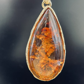 Premium Quality Genuine Baltic Amber Donut Pendant in Yellow Tiger