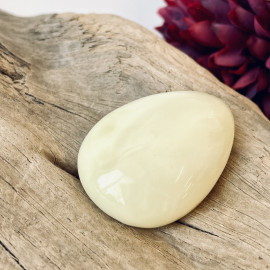 White Baltic Amber Cabochon, Natural Baltic Amber Loose Stone