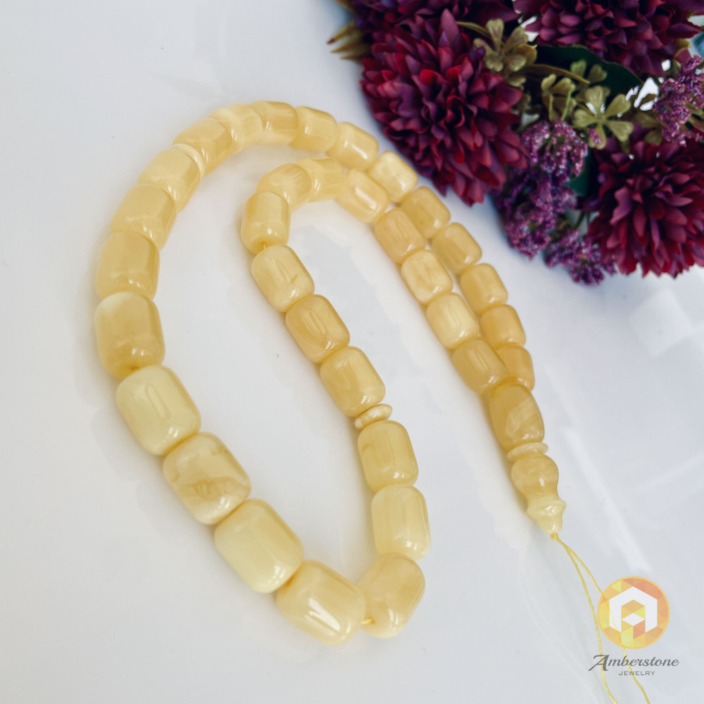 Rosary made of Natural Baltic Amber, Islamic Prayer Beads